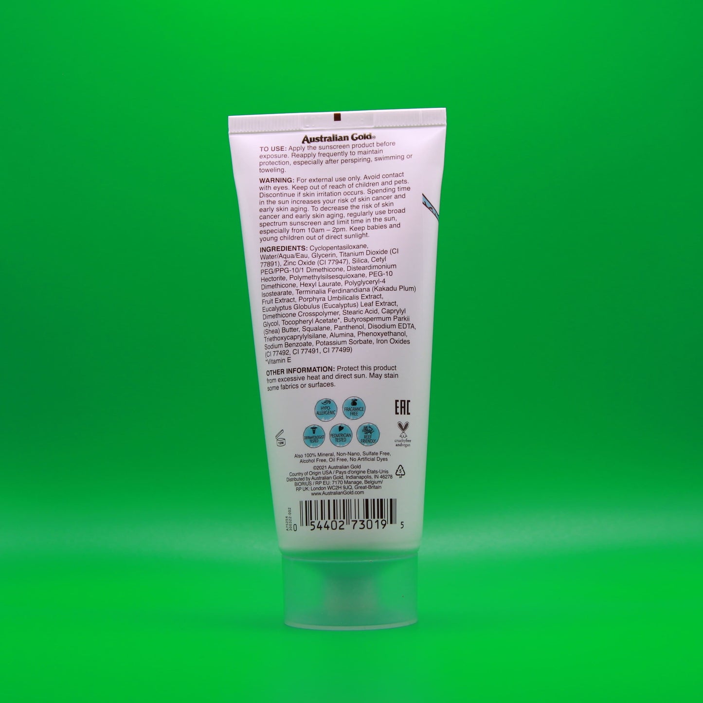 Australian Gold - Botanical Sunscreen Tinted Face SPF 50 - Dark